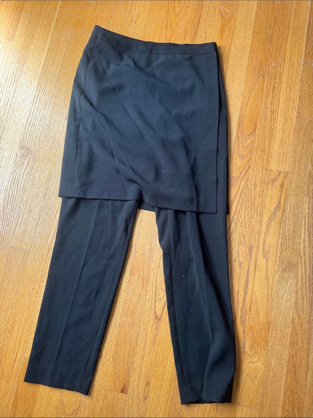 BCBGMaxAzria Black Skirted Ponte Trousers